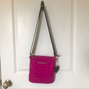 Betsey Johnson Heart Quilted Nylon Crossbody Bag